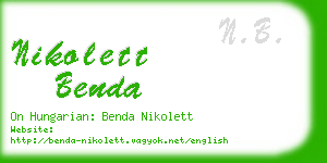 nikolett benda business card